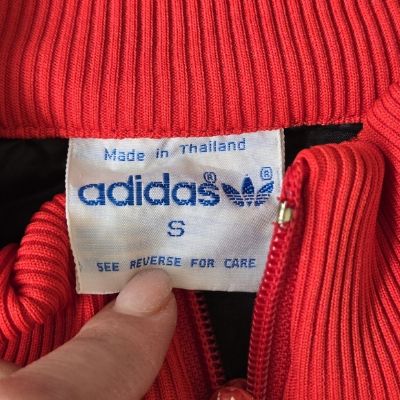Adidas Windbreaker Jacket Men's S Full Zip Colorblock Zip Pockets VTG 1970S RED - Picture 12 of 16